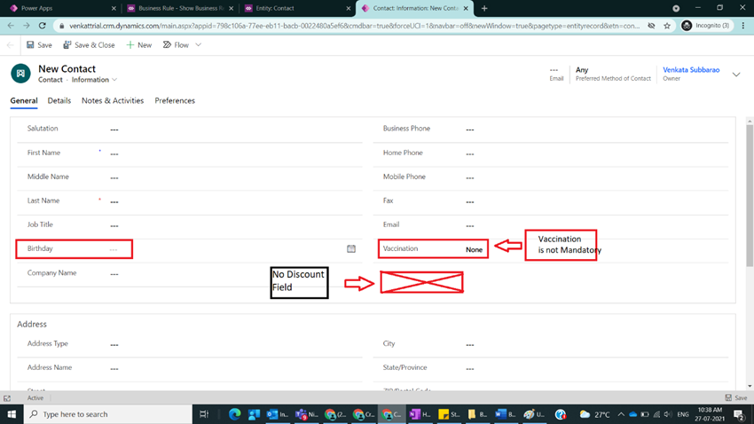 Business Rules with Actions Set Business Required/Visibility in Model Driven Power Apps